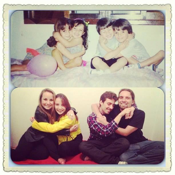 ISABELA E ANA FLÁVIA-RAFAEL E DANIEL, PRIMOS REPETINDO CENAS DA INFÂNCIA. GRACINHA