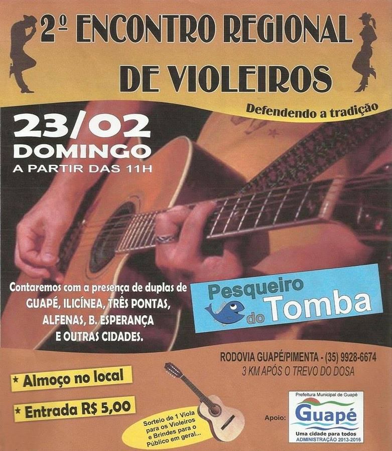 O TOMBA VAI PROMOVER O SEGUNDO ENCONTRO DE VIOLEIROS LÁ EM SEU PESQUEI...
